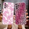 Розовый леопардовый чехол для телефона Samsung Galaxy A,71,70,52,51,40,31,50,50S,30S,21S,12,10,Note20ultra Прозрачный чехол