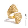 Arrivals Adjustable Stainless Steel Metal Hammer Geometric Ring Wholesale Accessories Minimalist Cast Jewelry Gift