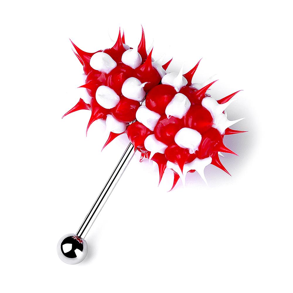 Fashion Colorful Rock Trendy Vibrating Tongue Ring Body Piercing Jewelry With 2 Batteries