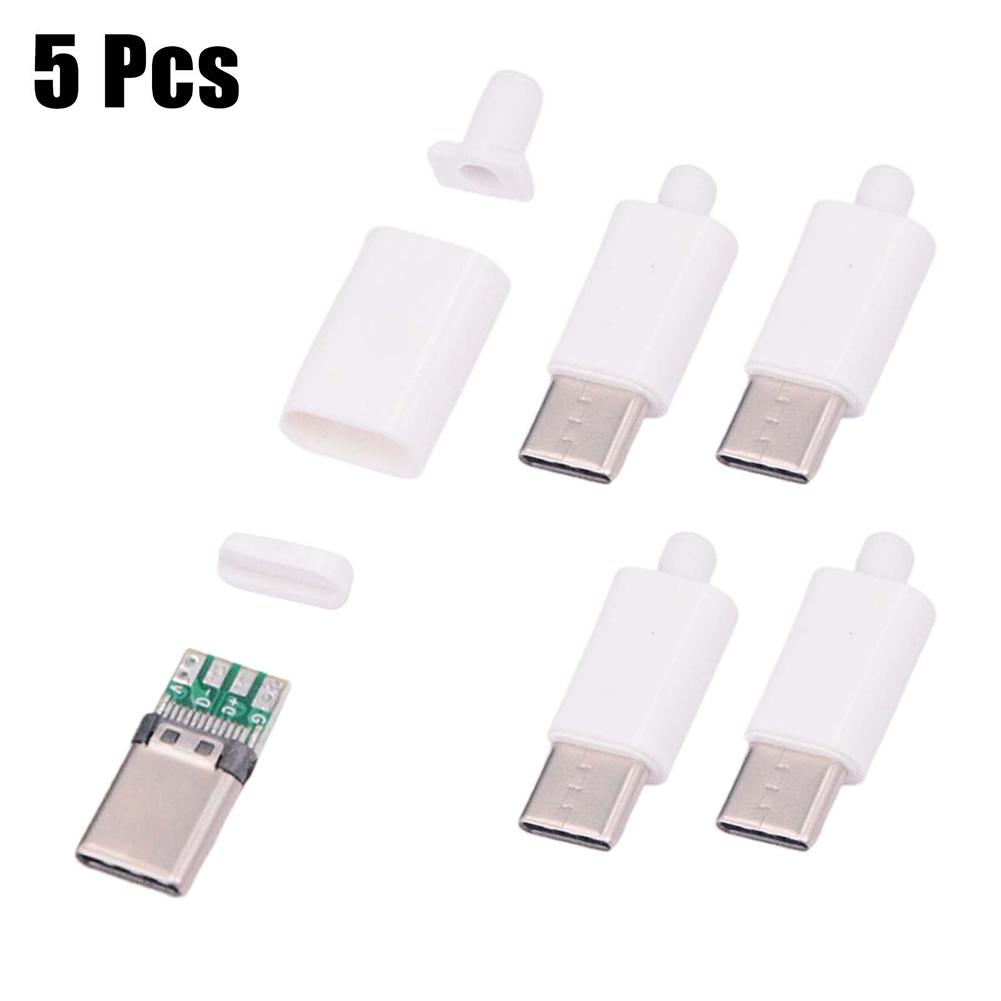 Value Pack 5 шт. USB C разъем типа «папа» для печатной платы с черным или белым корпусом