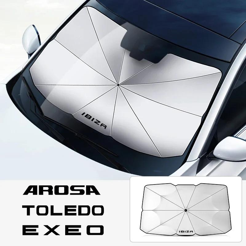 kncr9 Car Windshield Sunshade Umbrella Car Front Shading For SEAT Ibiza Leon Arona Ateca Altea Arosa Exeo Tarraco Car Accessories