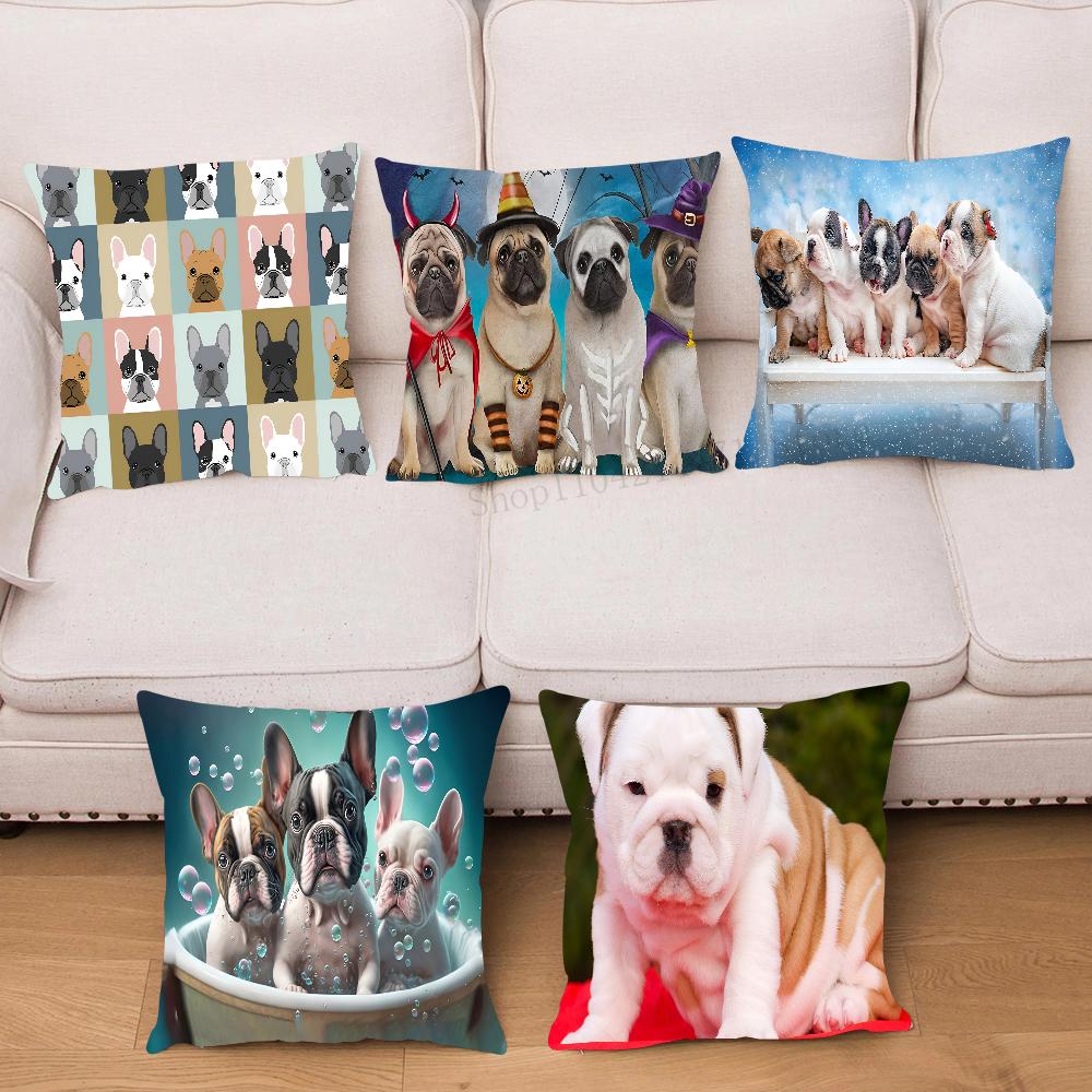 Чехол для подушки для ванны с бульдогом, квадратная подушка, спальня, диван, подушка для отдыха и комфорта, автомобиль, гостиная, домашний декор