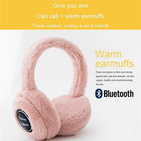 Беспроводные Bluetooth-наушники, теплые пушистые наушники, зимние наушники, спортивная стереогарнитура на открытом воздухе