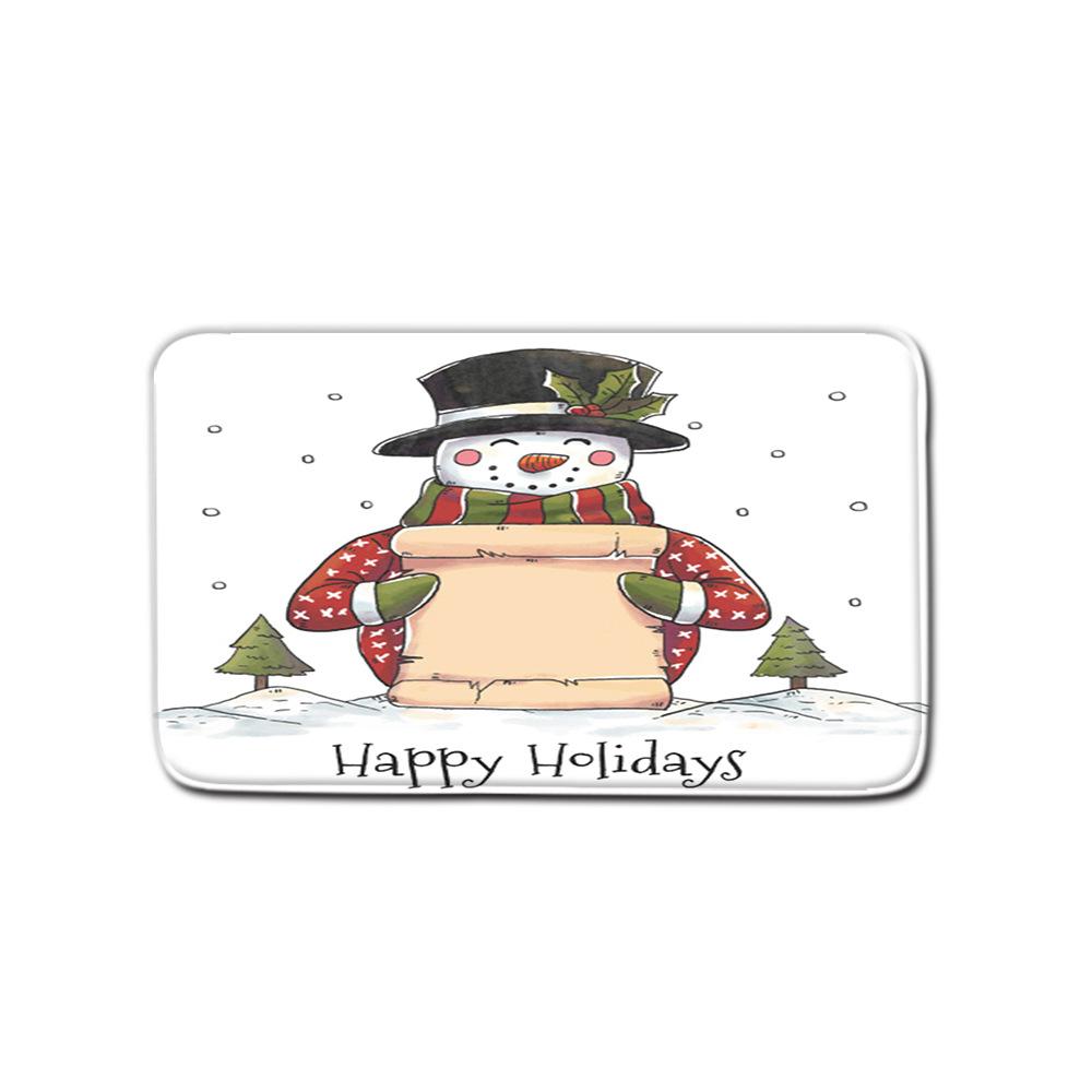 3D Printed Christmas Waterproof Shower Curtain Toilet Four-Piece Combination Set Household Doormat Floor Mat Carpet