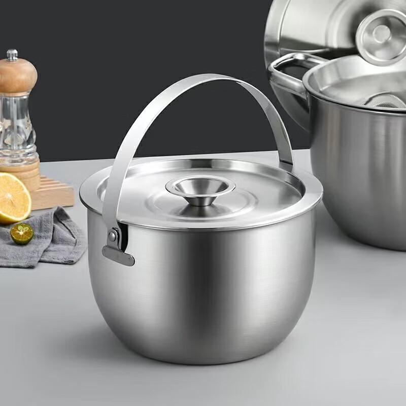 304 Stainless Steel Lard & Oil Storage Pot with Strainer