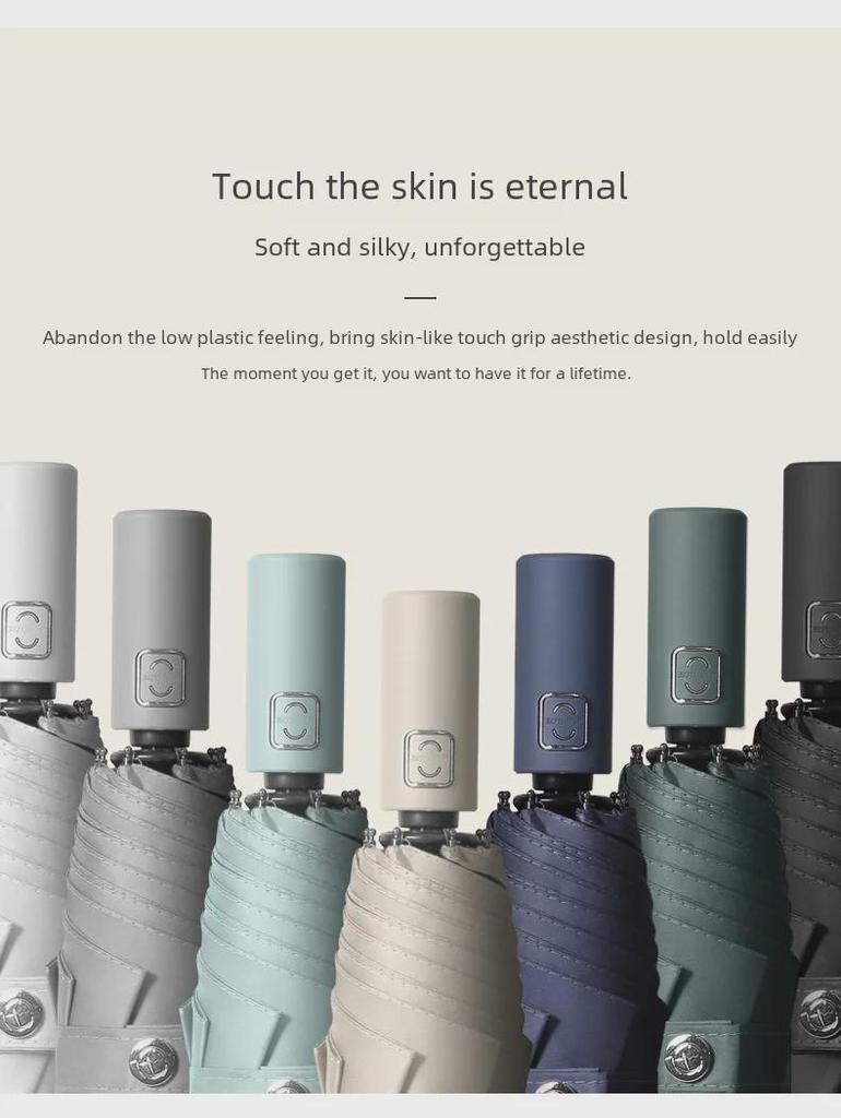 Retro Style Auto-Fold Umbrella: UV Protection for Women and Men, Perfect for Sun and Rain.