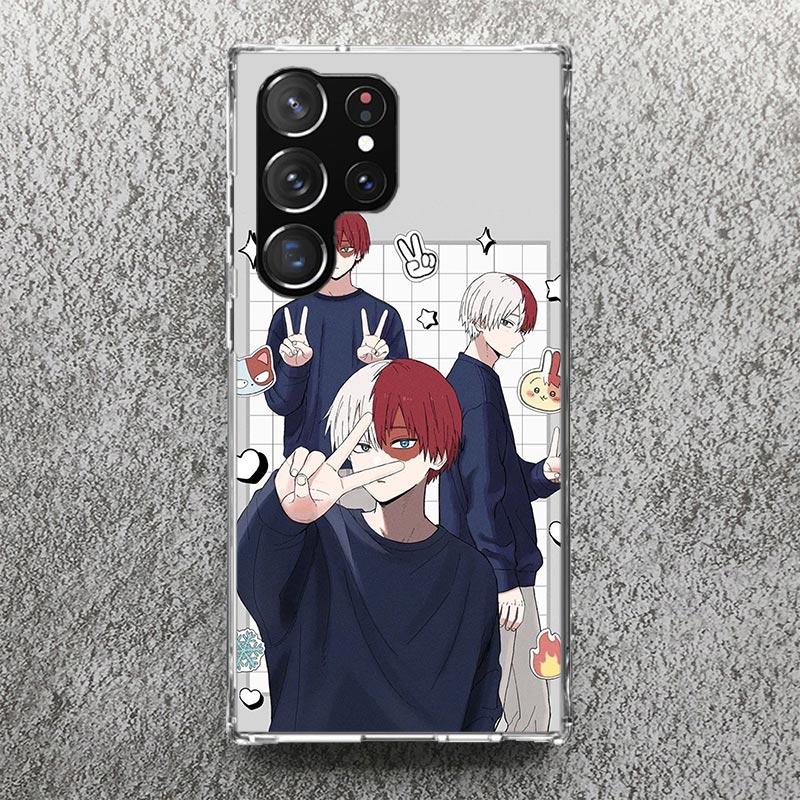 Todoroki Shoto MHA My Hero Print Soft Case for Samsung Galaxy S25 S24 S23 S22 Ultra S21 Plus S20 FE Phone Shell S10 + Pattern Co