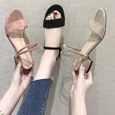 Новые женские босоножки на массивном каблуке, летние сандалии, элегантная обувь, женские тапочки, большие размеры 34–42, модные летние женские сандалии