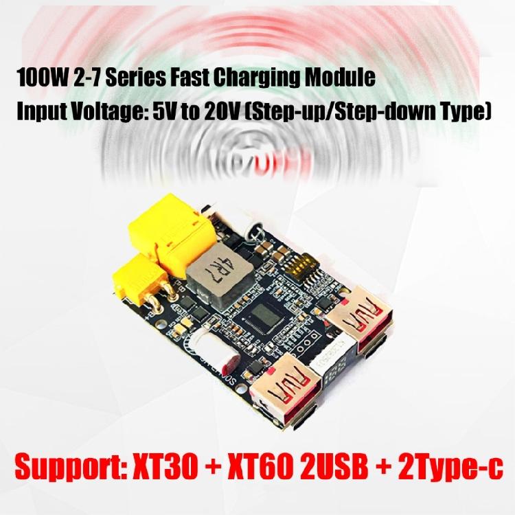 5-20V 2-7S 100W Fast Charging Mobile Power Module Circuit Board Mainboard For Energy Storage Device