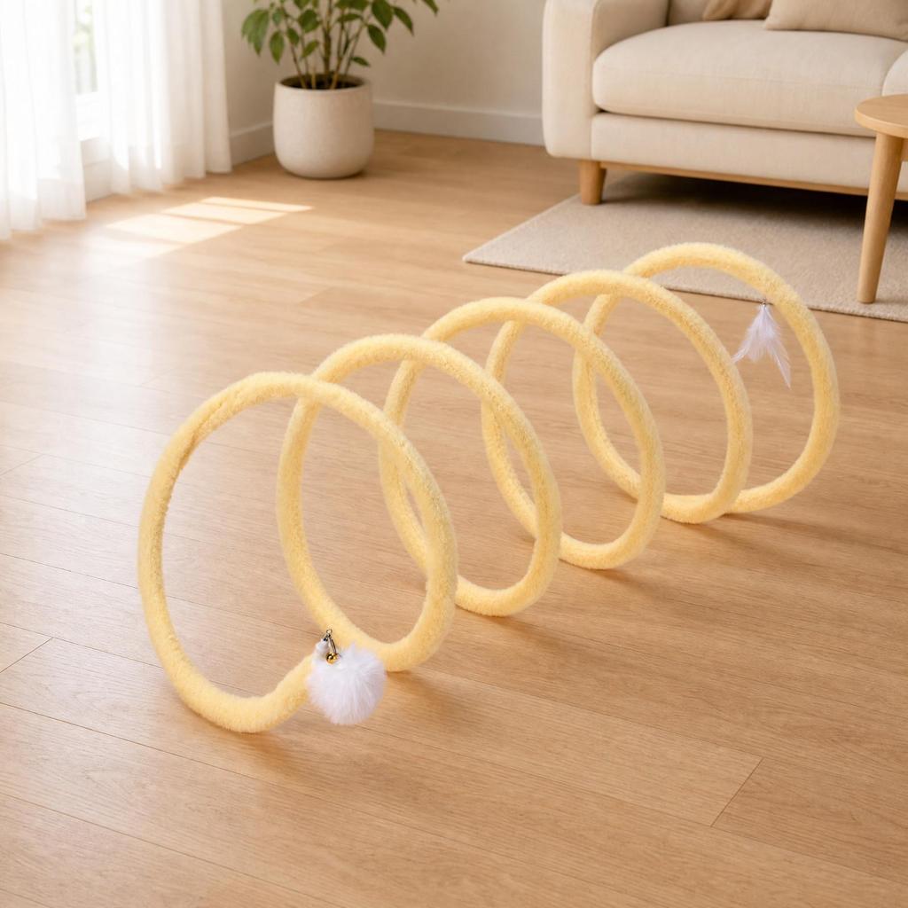 Interactive Cat Tunnel with Hanging Toys | SteelWire Frame, Soft cloth material, for Home