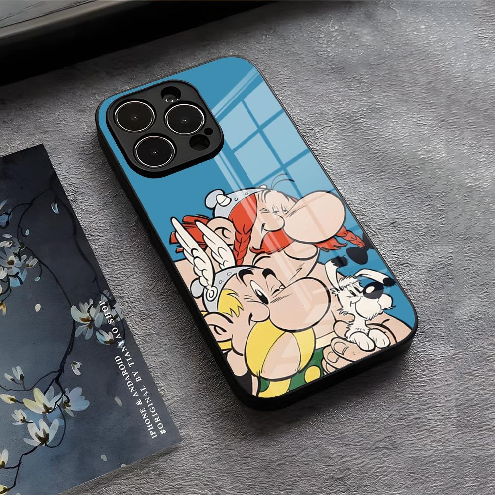 A-Asterix A-And O-Obelix Phone Case For IPhone 17 Air 16 E Pro Max 15 14 13 Mini 12 Pro 11 Max Plus Black Glass Cover