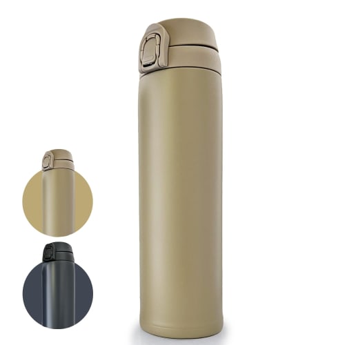 CLEAN HOUSE Stainless Steel Bottle, One-Touch Insulated, Hot & Cold Mug (Midnight Brown, 600ml)