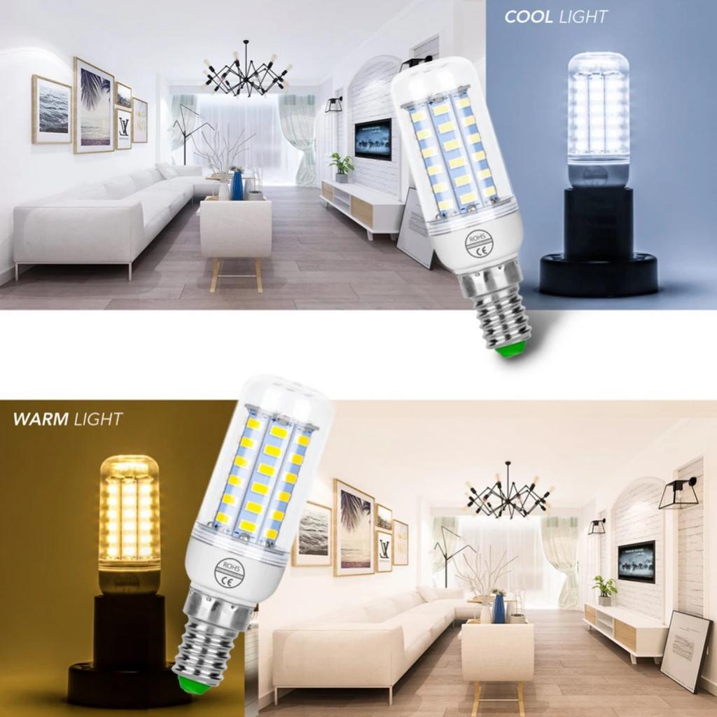 HOMZY 7-15W E27 LED Lamp E14 LED SMD5730 220V Corn Light Bulbs 24 36 56 72 LEDs Lamparas LED Chandelie for Home Decor Ampoule Led Light