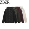 Za Autumn and Winter New Arrivals Women's Clothing Zr European and American Style Patchwork Hooded Warm Long-Sleeved Cotton Jacket 8073227