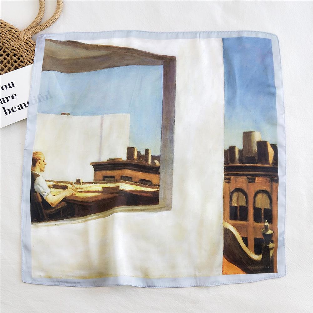 53CM Silk Scarf Small Square Scarf Versatile For Women Spring And Autumn Thin Design Fashionable And Stylish Decorative Scarf Professional Flight