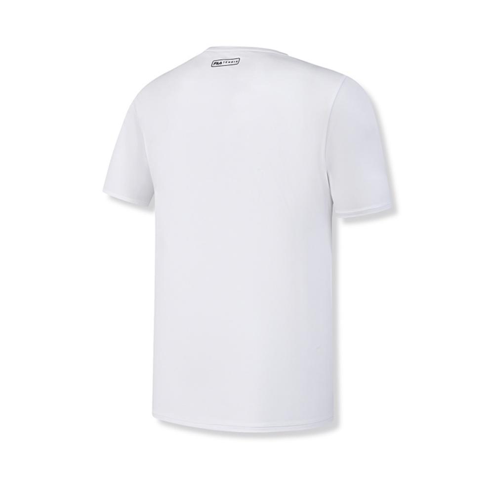 Fila Athletics Tennis Fashion Simple Casual Classic Versatile Sports Comfortable Knitted Short Sleeve T-Shirt Men Tops Jade-White A11M523118FWT
