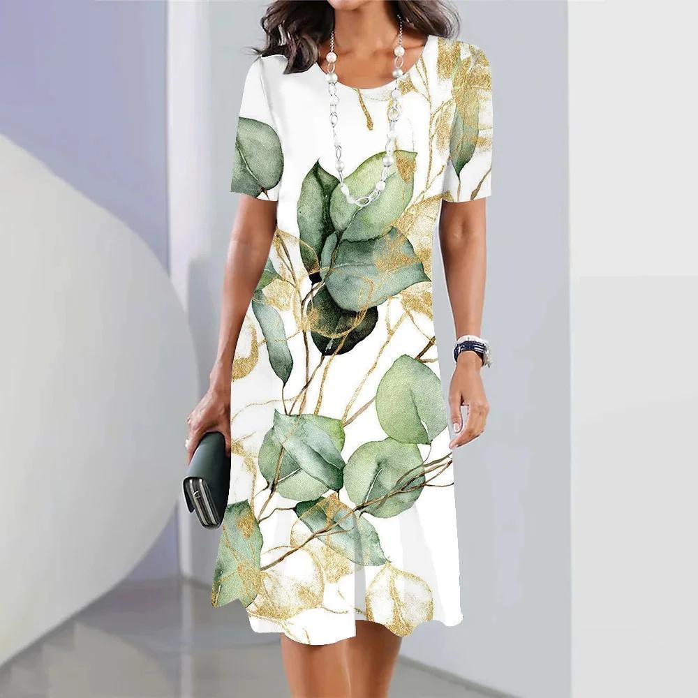 Новые женские платья с ботаническим и цветочным принтом, элегантные длинные платья больших размеров, женская одежда, цельное платье
