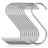 Large S-Hooks (Pack of 50) Stainless Steel 12cm S-Hooks with Vinyl Covers, 23.5 Lbs (11 Kg) Weight Capacity, Rust-Resistant, Scratch-Resistant,