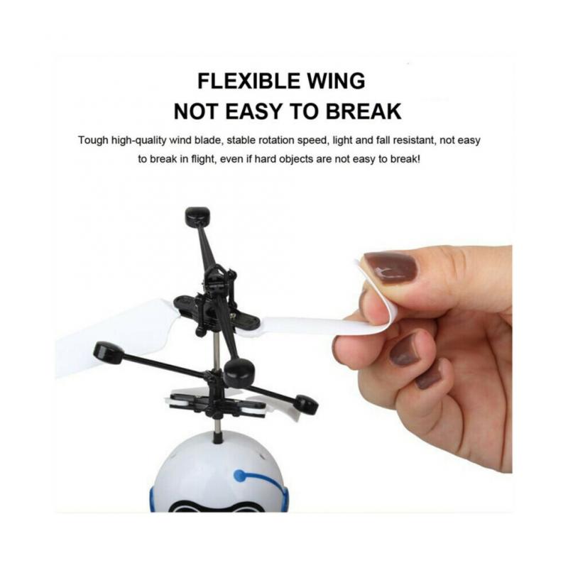 Mini Induction Flying Robot 2CH Gyro Helicopter Drone Kids Christmas Gift Toy