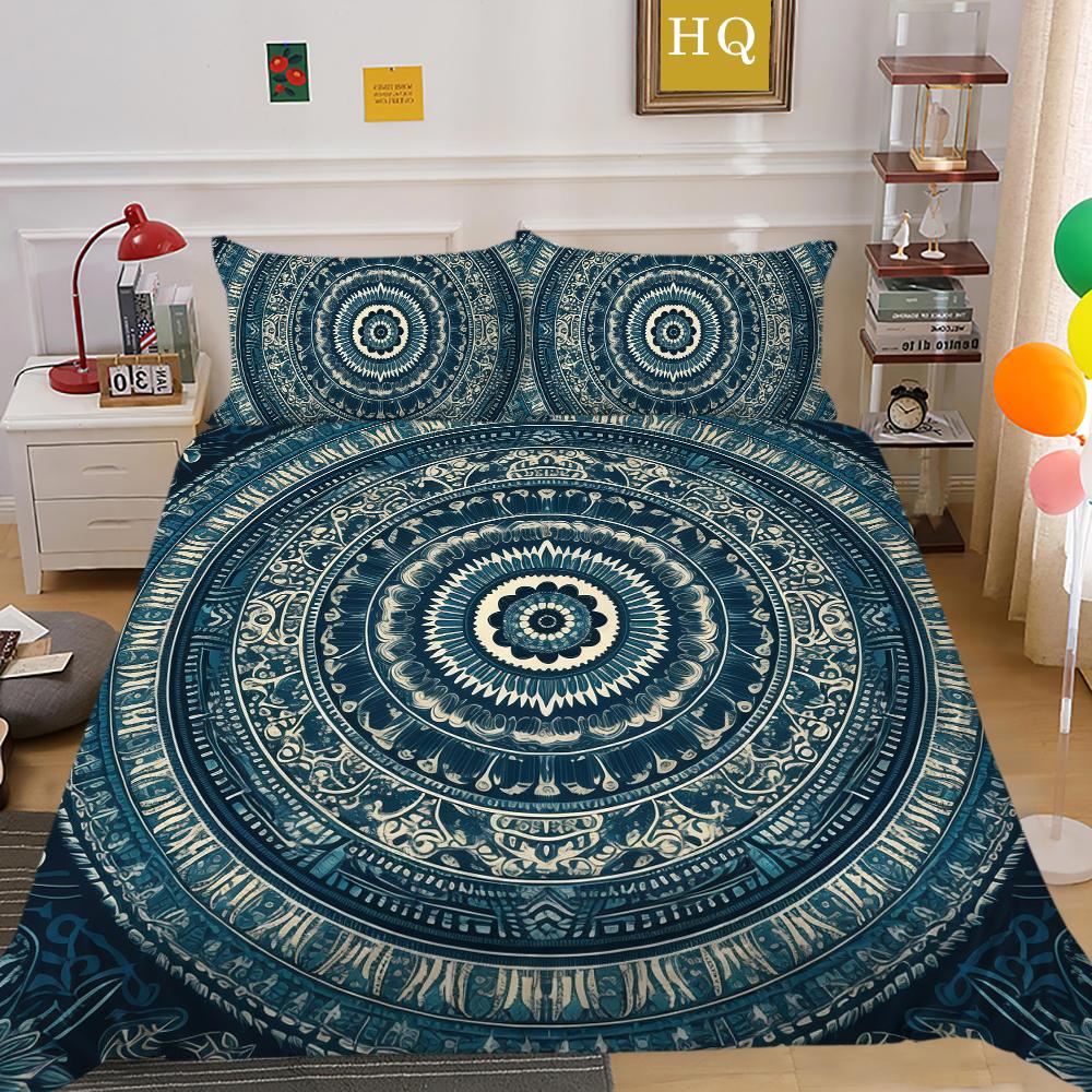 Роскошный комплект пододеяльников, домашняя постельная одежда, покрывало с принтом мандалы, высокое качество, пододеяльник, один размер, декор для спальни
