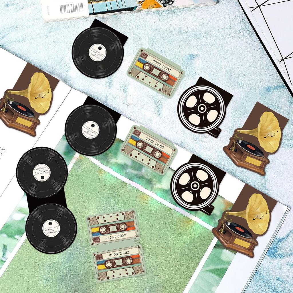 4pcs Retro Painting Bookmark for Books Vintage Items Veiws Magnetic Page Clips Book Marker Unique Reading Gift