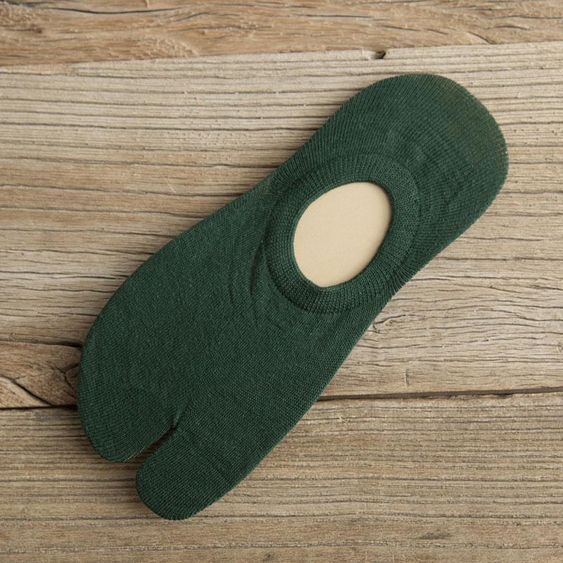 1 пара нескользящих однотонных носков-таби, вьетнамки, кимоно, с раздельным носком, с двумя пальцами, низкие сандалии, носки