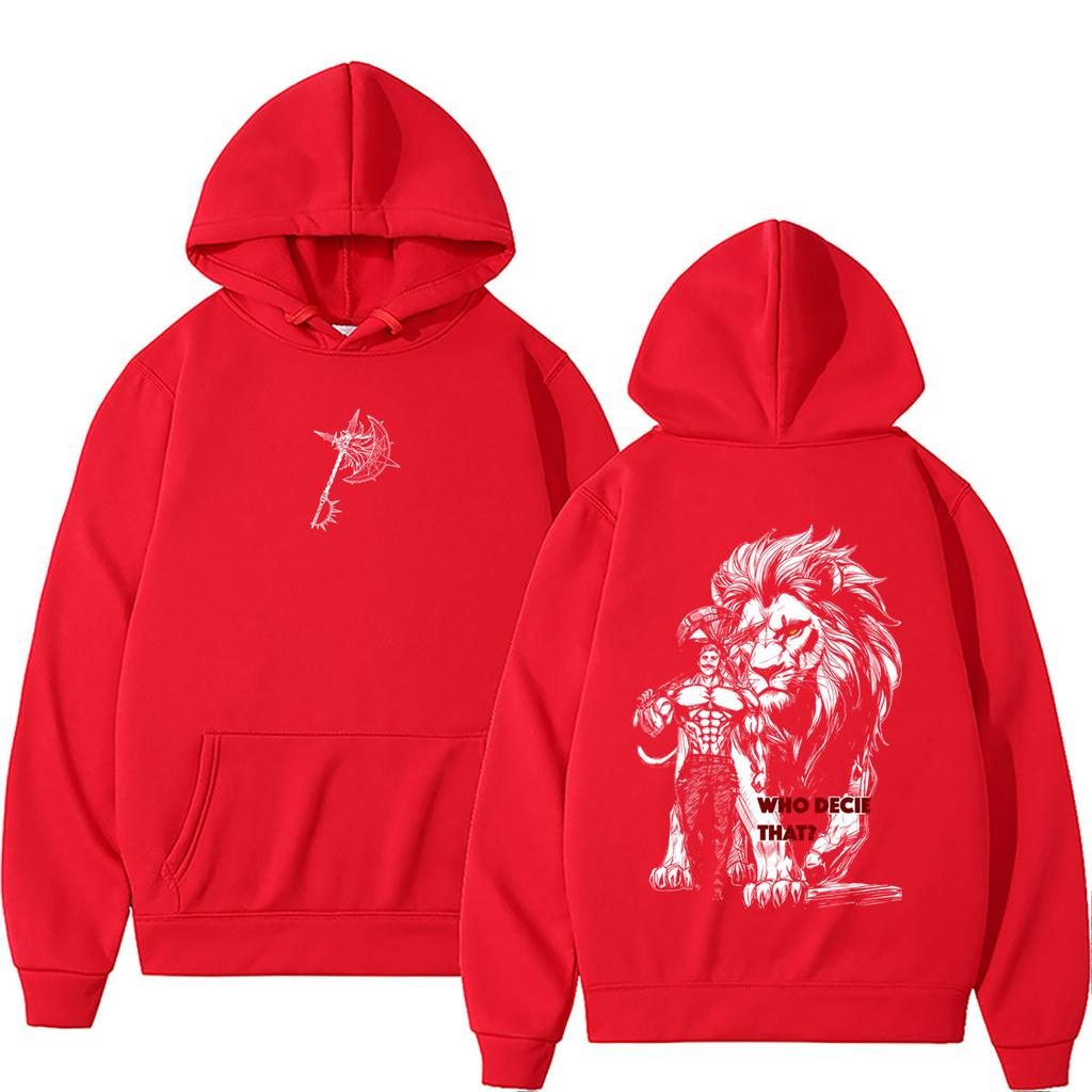 Hot Sale Anime The Seven Deadly Sins Hoodie Manga Lion's Sin of Pride Escanor Graphic Pullover Hoodies Fashion Streetwear