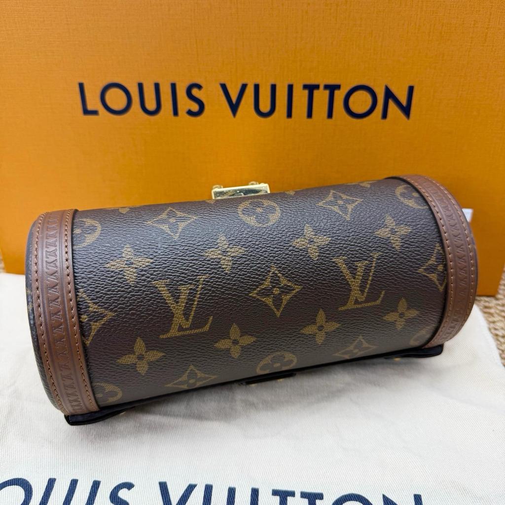 [Pre-Owned] Papillon Trunk Monogram Chain S-Lock Closure Coated Canvas With Leather Trim Shoulder Bag - Excellent #1NXJG26