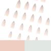 Medium-Style Artificial Nails Simple Nude Fake Nails with Silvery Asterism Pattern Water Drop Shape False Nails Manicure Nails Set for Home DIY