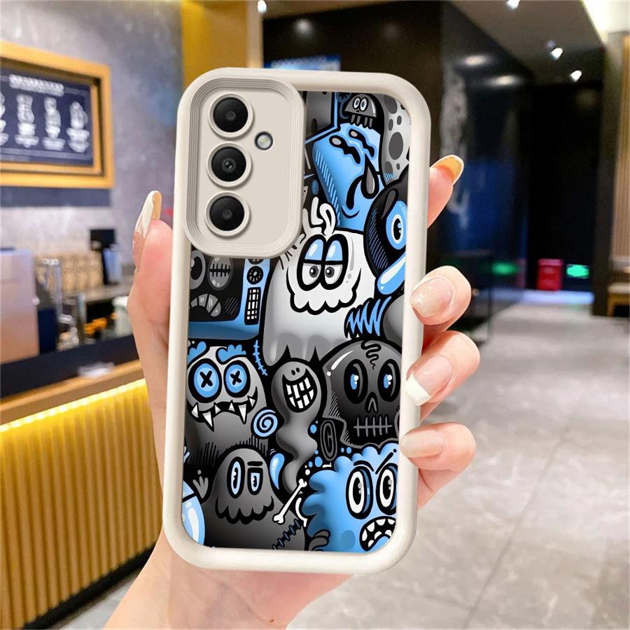 Супер крутой черный граффити мягкий чехол для телефона для Samsung Galaxy A52 A72 A15 A35 A53 A25 A51 A54 A55 A52s A73 A71