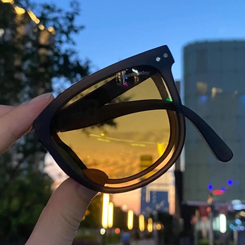 The Same Folding Sunglasses Women'S Sunscreen Round Glasses Uv Protection Sunglasses Men'S Portable Driving Trend