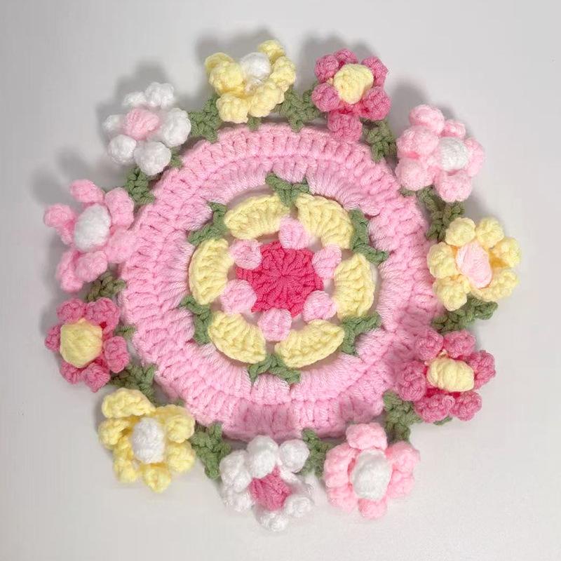 Подставка под стакан в виде цветка крючком, ручная вязка, круглые подставки в виде ландыша, теплоизоляция, нескользящие коврики для стола, декор для кухни