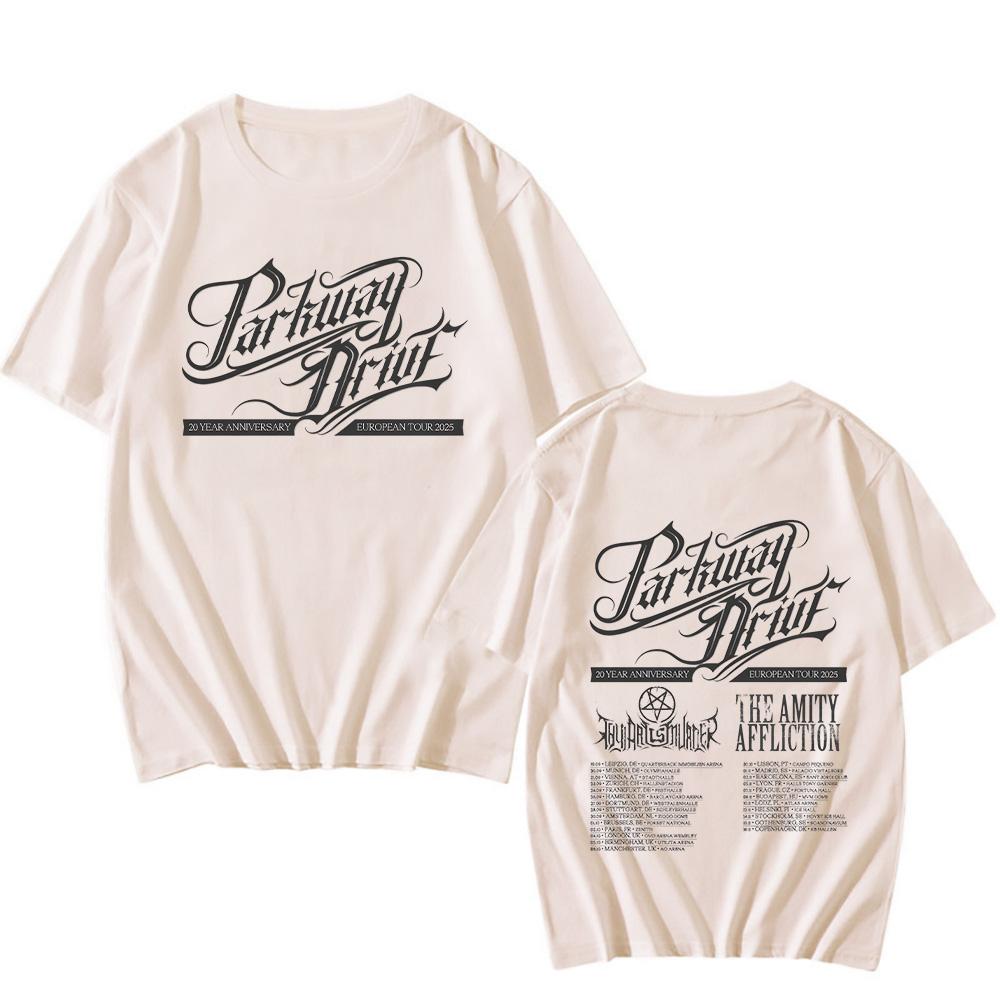 Parkway Drive 20-летний юбилейный европейский тур 2025 Футболка Летние хлопковые футболки Высокое качество Винтажные футболки Унисекс Топы Футболки