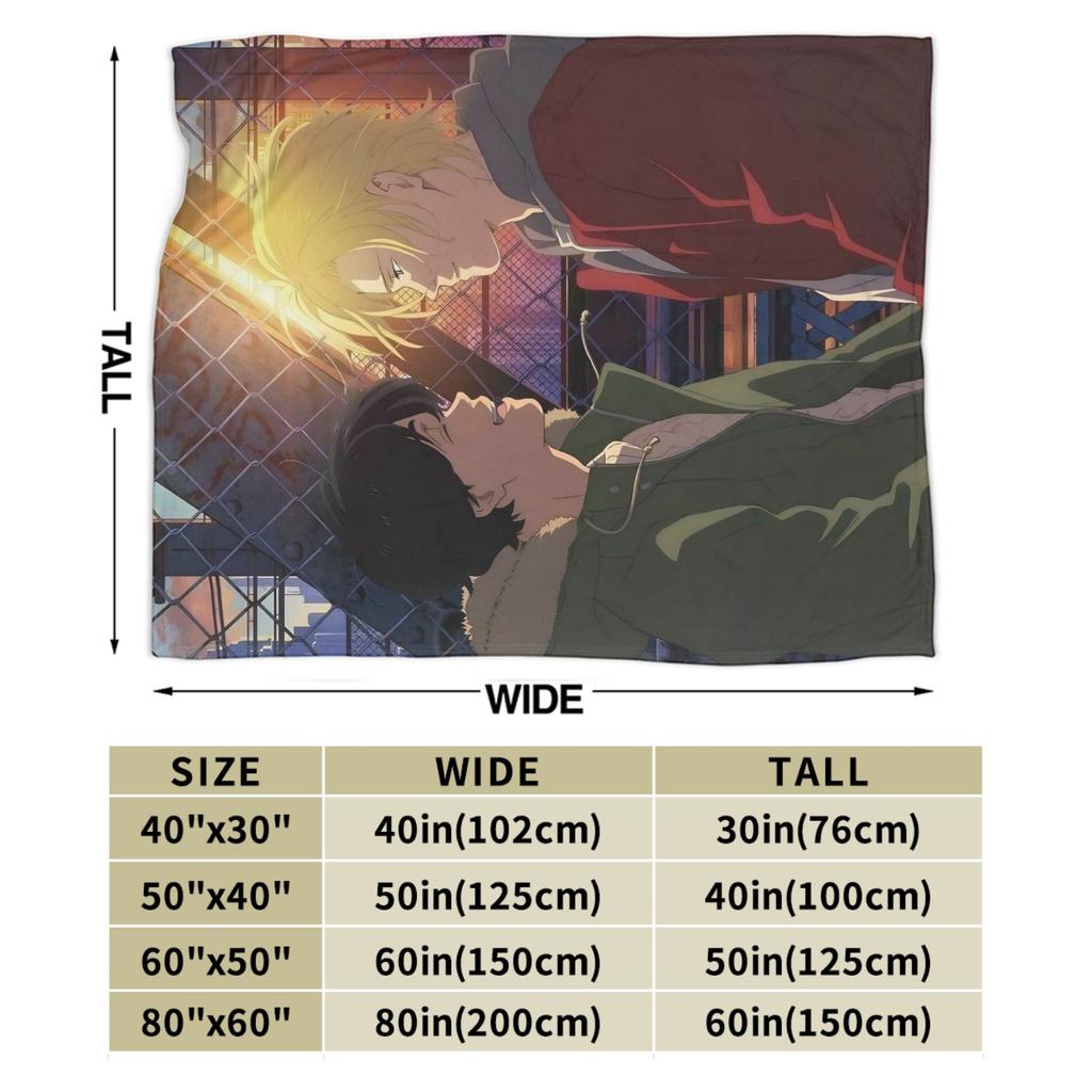 Banana Fish Anime Throw Blanket for Couch Fuzzy Soft Plush Blanket 50x60 Inches Multi-size Bedspread for All Seasons