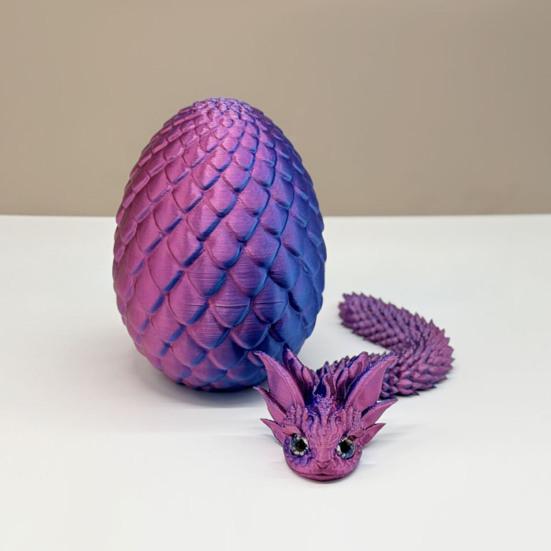 3D-печатная фигурка змеиного яйца с подвижными суставами, фигурка змеиной скорлупы, игрушка-непоседа, змеиное яйцо с шарнирной змеей внутри, настольное украшение