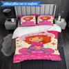 Strawberry Hat And Cat 3pcs K-pop music group Bedding set,Ideal for Bedroom, Dormitory,Including Duvet Cover And 2pcs Pillowcases,Fan gifts