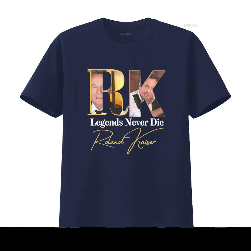 Roland Kaiser Konzert T Shirt Legends Never Die Design Fanartikel Vintage Washed Breathable Comfortable Unisex Slightly