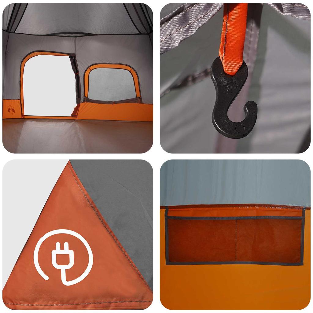 Instant Tent Gray and Orange 340 x 280 x 190 cm
