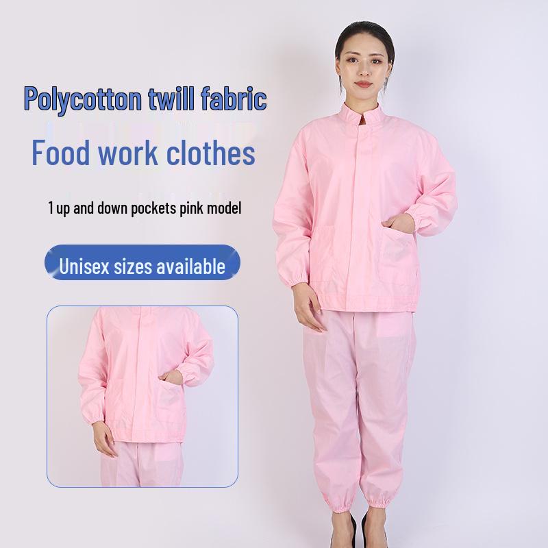Унисекс Комплект Рабочей Одежды для Чистых Помещений с Длинным Рукавом с Принтом и Вышитым Логотипом для Гигиены Пищевой Промышленности