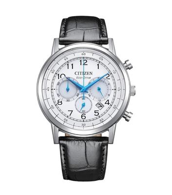 Мужские часы Eco-Drive Chronograph с кожаным ремешком CA4630-02A