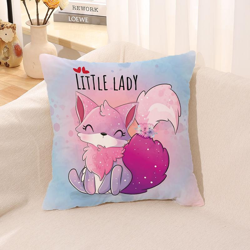 Cute Animal Pillowcase  for Sofa Car Square Cushion Suite Room Anime   Body Cover