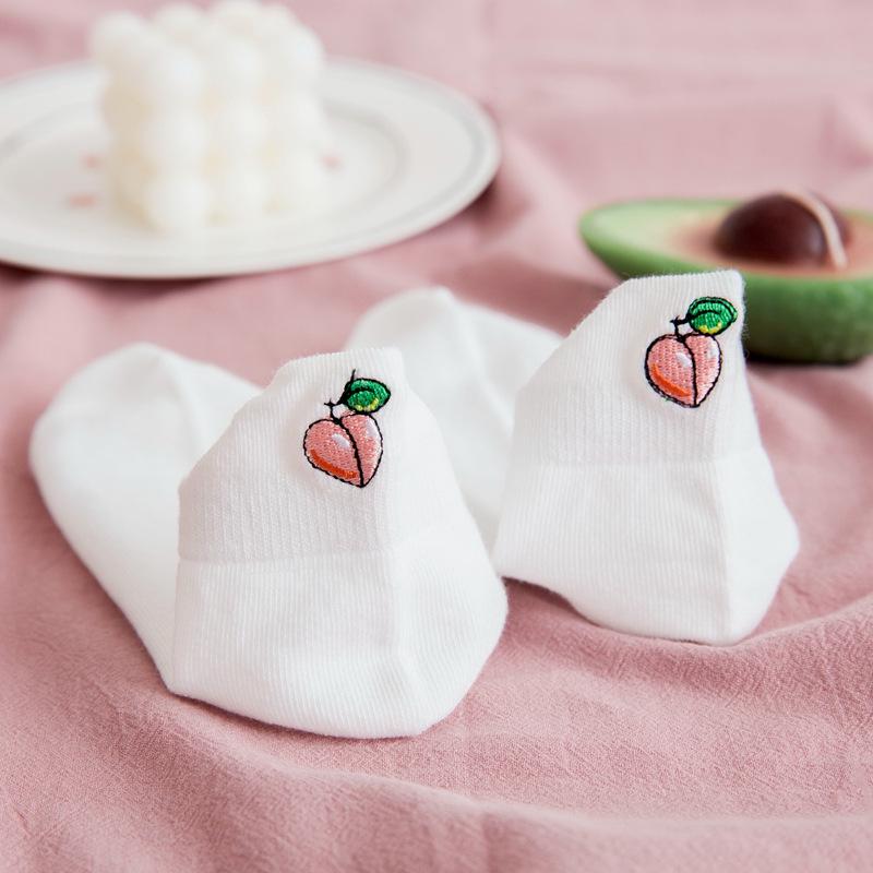 Женские весенние и летние носки с вышитыми фруктами - Милый японский стиль