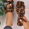 Новые весенние женские шлепанцы-стилет с ремешком на один палец, бант с леопардовым принтом, сексуальные сандалии на высоком каблуке с принтом