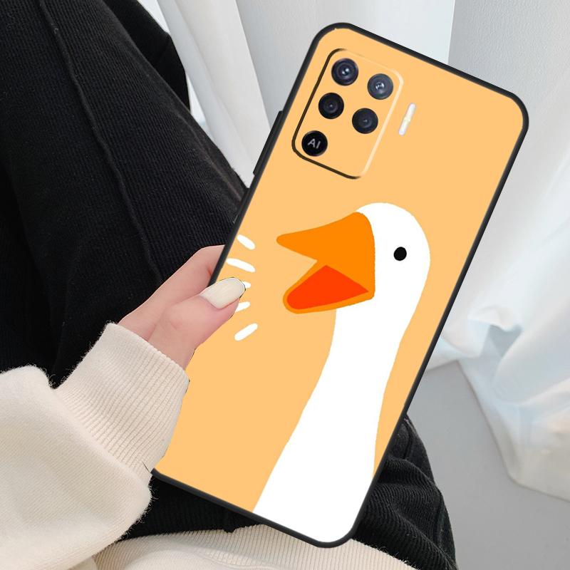 Мультяшный забавный гусь Чехол для Oppo A96 A76 A16 A60 A98 A58 A78 A18 A38 A80 A40 A77 A57 A17 A74 A54 A94 A15 A5 Pro