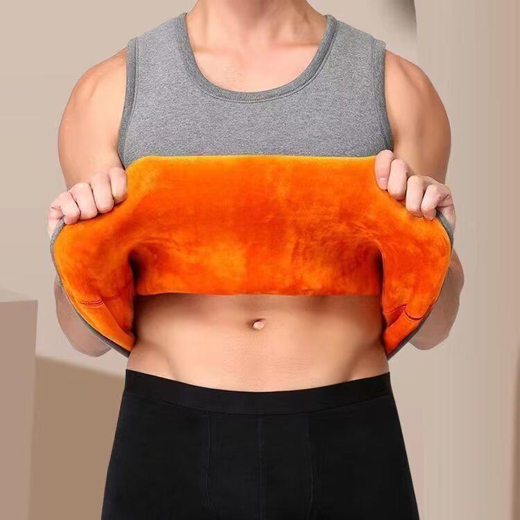 Мужской ультрамягкий плюшевый теплый жилет - утолщенный, мгновенно согревающий, утягивающий, осенне-зимняя нижняя одежда