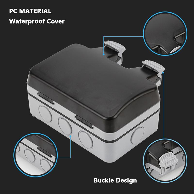 Международная универсальная IP66 USB настенная наружная водонепроницаемая розетка для выключателя, Великобритания, ЕС, Германия, Корея, водонепроницаемая зарядная розетка с защитой от дождя, водонепроницаемый корпус