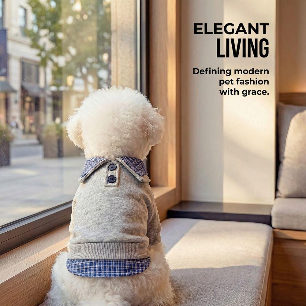 Fashion Preppy Style Pet Dog Hoodie Soft Breathable Cat Shirt Cozy False Two-piece Pet Overalls Spring Autumn