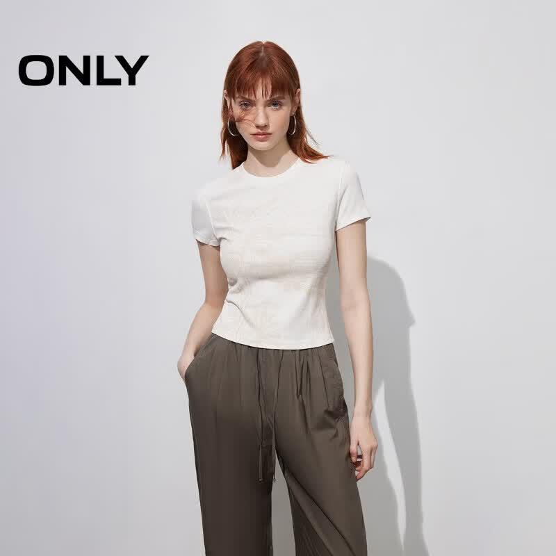 ONLY 2026 Spring Elegant Sketch Landscape Print Short Sleeve T-Shirt