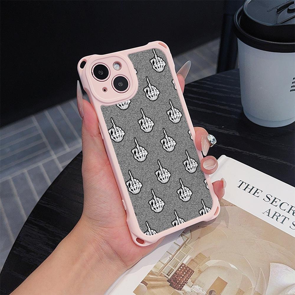 Мягкие чехлы для телефонов Ae80 Gesture Greeting Design Art для iPhone 16 15 14 13 12 11 Pro Max 8 Plus XR с ремешком на запястье, защитным шнурком для углов, задней крышкой