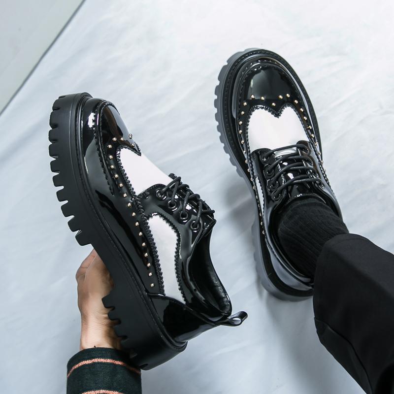 Мужские туфли-лифты на платформе, уличные шнурки, черные кожаные оксфорды, свадебное платье, танцевальный бизнес, формальный смокинг, увеличивающий рост, пиджаки для выпускного вечера, обувь для мужчин